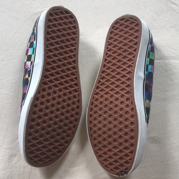 🌈Checkered Metallic Rainbow Vans - Picture 3 of 3